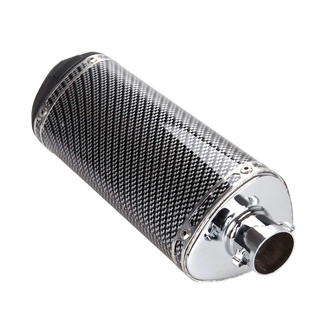 Carbon Fiber 38mm Motorcycle Scooter Exhaust Muffler Pipe W/ Movable Silencer - Image 5
