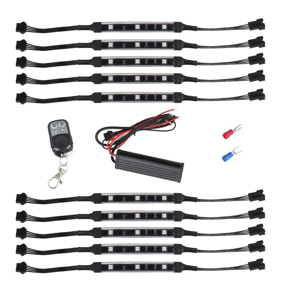 Motorcycle LED Light Kit Multi-Color Flexible Strips Ground Effect Light Kit with Wireless Remote Control - Image 3