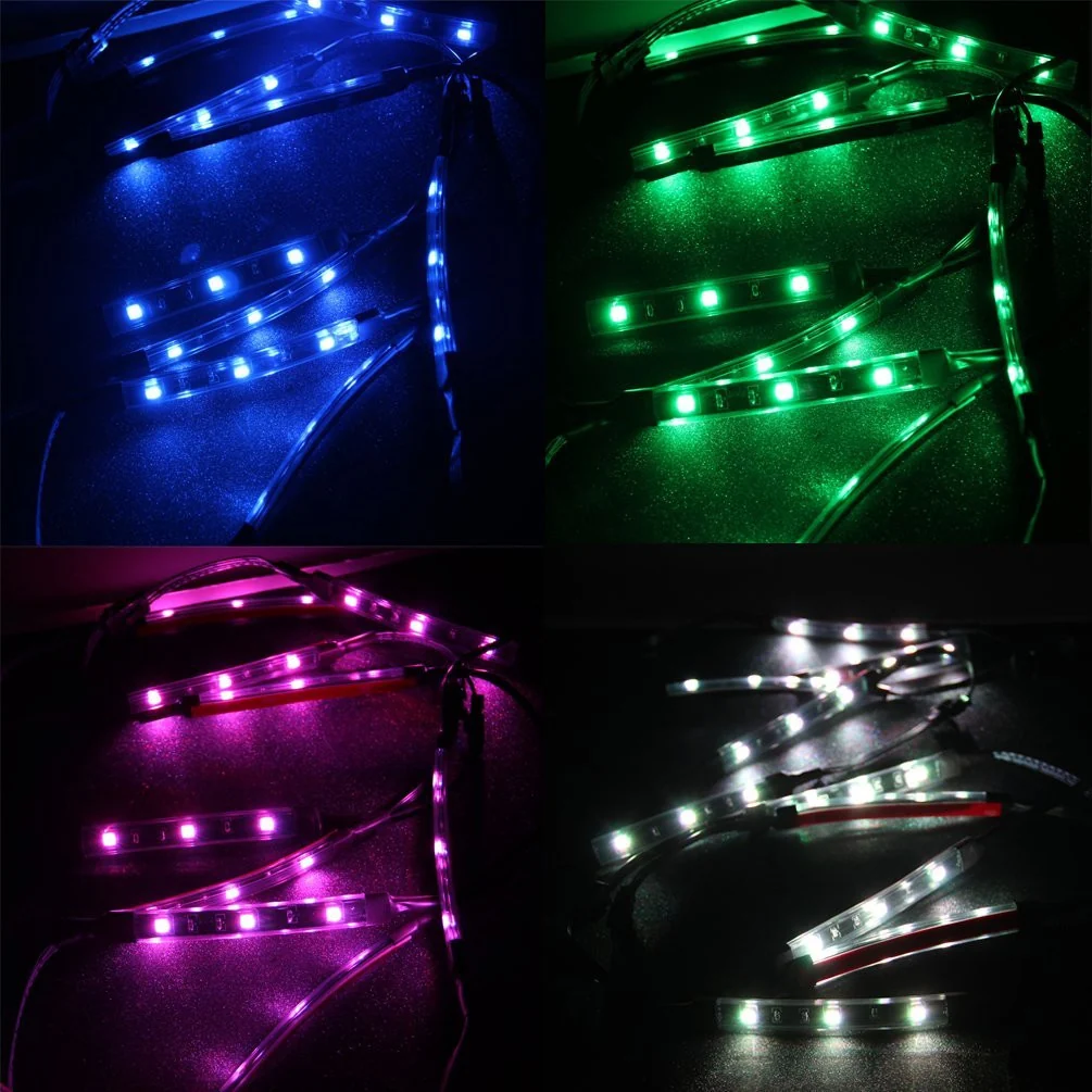Motorcycle LED Light Kit Multi-Color Flexible Strips Ground Effect Light Kit with Wireless Remote Control - Image 4